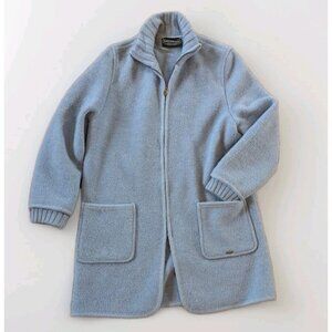 Vintage Giesswein Austria Coat Jacket Womens Blue Merino/Alpaca Wool Size 38
